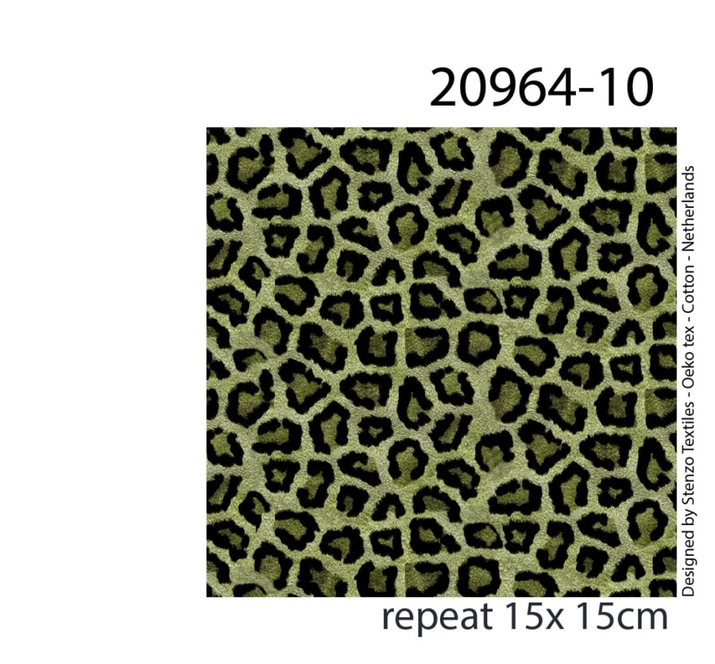 Stenzo Jersey Stoff - Leopard Muster - Grün - Qualität mit Öko Tex  Zertifizierung!