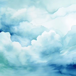Aquarell - Blauer Himmel - inspiriert von den Wolken