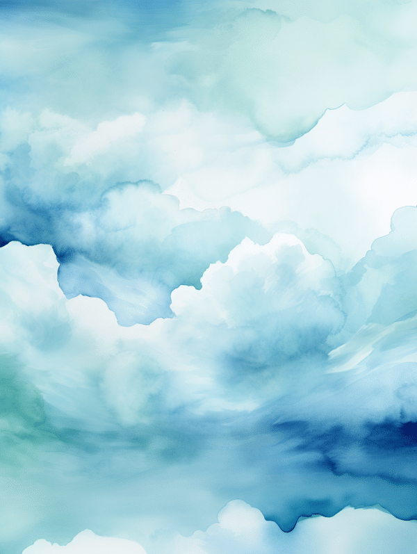 Aquarell - Blauer Himmel - inspiriert von den Wolken