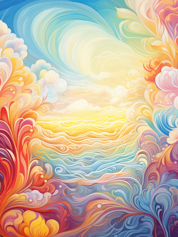 Dream -Aquarell - Sonnenaufgang Ozean